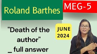 Meg5 Literary theory and criticism Roland Barthes quotDeath of the authorquot Ans Importance Question [upl. by Burchett497]