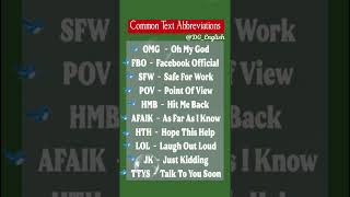 Common Text Abbreviations  Upgrade Your English  Mini English Lesson [upl. by Gupta]