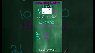 Fraction Subtraction  Different Denominators  Example [upl. by Bork39]