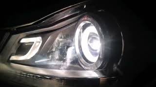 Road test Benz C Class W204 high equipped lanterns original intelligent followers turn [upl. by Woodford]