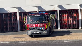 London Fire Brigade F422 Ilford Pump Turnout From Stratford Fire Station To Emergency Call [upl. by Khalin510]