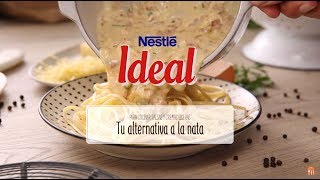 🍝  Salsa Carbonara  Recetas Leche IDEAL [upl. by Ordnassela]