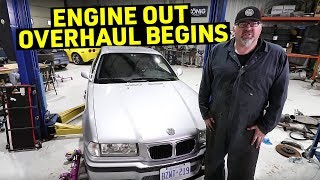 BMW E36 M3 Engine Removal Procedure [upl. by Fredkin563]