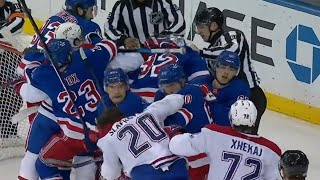 Feisty Game Between Rangers amp Canadiens [upl. by Elvina]