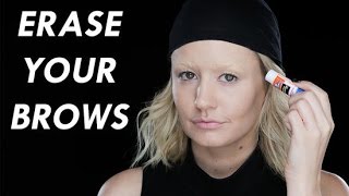 How To Cover Your Eyebrows With a Glue Sick  Halloween Tutorial [upl. by Ahsatal123]