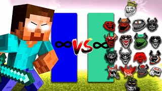 Herobrine All Forms Vs All Troll Faces [upl. by Anyt297]