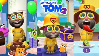 My Talking Tom 2 New update New outfit Fireman Tom unlocked Gameplay Android ios [upl. by Egedan]