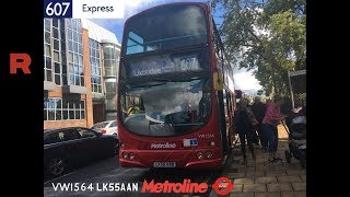 607 Bus Route VW1564 LK55AAN Wright Eclipse Gemini Metroline 9th September 2017 [upl. by Zimmer]