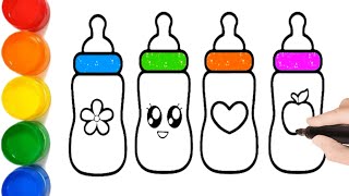 How to draw a Baby Feeding Bottle DrawingPaintingColoringstep by step Drawing for kids [upl. by Aneeh]