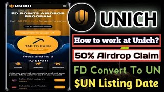 Unics airdrop amp New Wallet Airdrop II Unich maining II Units 50 airdrop I FD point to UN [upl. by Airetas]