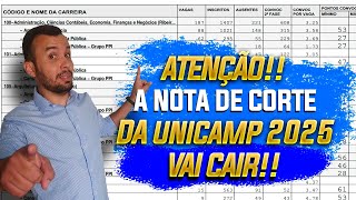 VAI CAIR Previsão para nota de CORTE UNICAMP 2025 [upl. by Iznil]