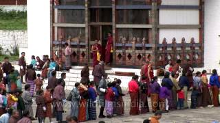 Mass of devotees lined up patiently to touch Thangka and get the blessings in Bhutan [upl. by Alakim]