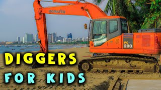 Fun With DIGGERS IN ACTION 🦺 Diggers At Work Diggers For Kids  Excavator TV [upl. by Yrome]