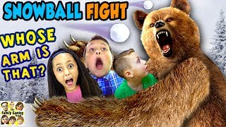 GRIZZLY BEAR ATTACK 😱 FGTEEV Family Loses Arm ☠ SNOWBALL FIGHT Gaming Battle Challenge ❄ KING ME [upl. by Tolmann]