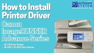 How to Install Printer Driver for Canon imageRUNNER Advance Series [upl. by Dugald]