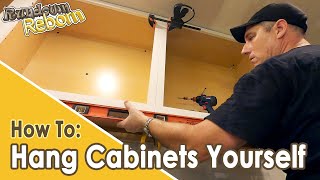 DIY How To Install Cabinets By Yourself  IN 6 MINUTES [upl. by Nereids]