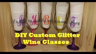 Christmas DIY Pt 1  DIY Glitter Wine Glass  DY w Derri [upl. by Eiboh]