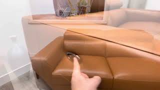 HTL KEY WEST Designer Reclining Tan Modern Leather Contemporary Sofa Suite Italian Leather Sofa [upl. by Norrag]