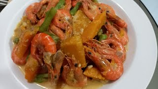 GINATAANG HIPON WITH KALABASA amp SITAW  EASY RECIPE [upl. by Yrehcaz]