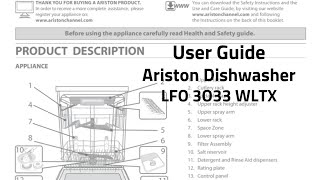 Daily Reference Guide for Ariston Dishwasher LFO 3O33 WLTX [upl. by Nrol]