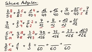 Bruchrechnen  Brüche addieren schnell und einfach erklärt [upl. by Lynnet583]