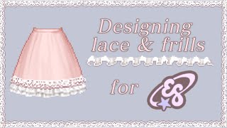 ✧ Everskies design tutorial ･ﾟ✧ 3 hacks amp shortcuts to draw frills ･ﾟ✧ [upl. by Oiled765]