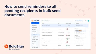 How to Send Reminders to All Pending Recipients in Bulk Send Documents [upl. by Ynnavoj]