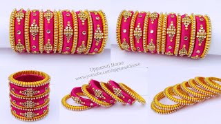 How To Make Beautiful Silk Thread Bangles  DIY  Silk Thread Bangles Set For kids  uppunutihome [upl. by Karol]