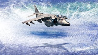 US AV8B Harrier II Showing its Insane Vertical Capability Over Water [upl. by Leesa]