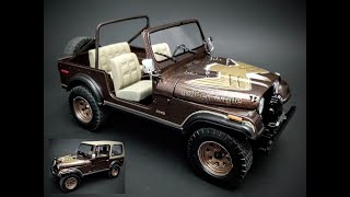 1977 Jeep CJ7 304 V8 Golden Eagle 124 Scale Model Kit Build How To Assemble Paint Decal Revell 2024 [upl. by Timmi773]