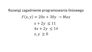 Programowanie liniowe cz 1 Rozwiąż zagadnienie programowania liniowego [upl. by Nicoli]