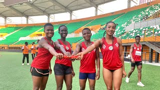 Ghana U20 quartet won women 4x100m relay 4856sec4Nation Junior Athletics championships [upl. by Oicaro397]