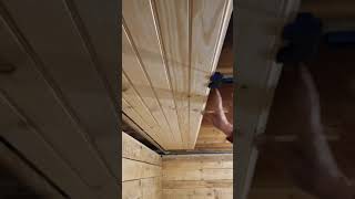 How to Straighten Tongue amp Groove Pine Ceilings close up [upl. by Letniuq]