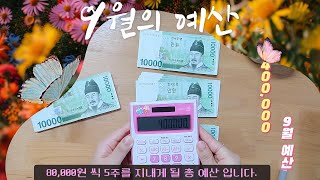 현금 생활9월 예산 시작합니다 4인가족5주 예산총 금액은 [upl. by Callas384]