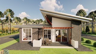 The Skillion 3 Bedroom Bungalow House Plan  A Modern Affordable Three Bedroom Home [upl. by Airol681]