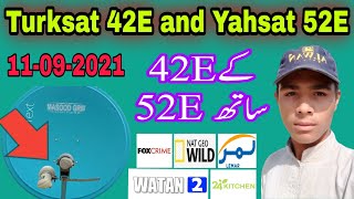 How to set Turksat 42E and Yahsat 52E multi lnb setup on 2 feet dish [upl. by Earazed]