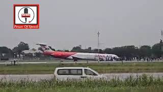 VIDEO Dana Air had a runway excursion this morning upon landing in Lagos Airport RW18LPNN [upl. by Dayna]