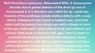 WolfHirschhorn syndrome  Medical Definition and Pronunciation [upl. by Vidal]