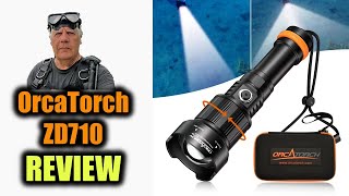 OrcaTorch ZD710 Zoomable Underwater Flashlight Review [upl. by Feinstein]