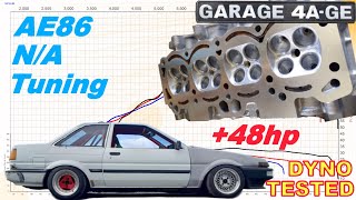 AE86 Ported head amp Cam upgrade  Dyno tested [upl. by Stu]