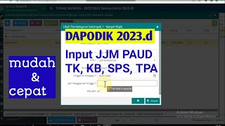 DAPODIK 2023d  Cara input JJM PAUD TK KB SPS TPA [upl. by Madelon]