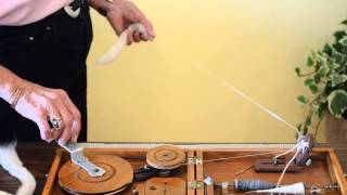 Step 2 Spinning on a Indian Book Charkha by Joan Ruane [upl. by Aihseyk]