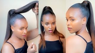 How to DIY ponytail extension using braiding hair Lush hair Caromathini [upl. by Linder]