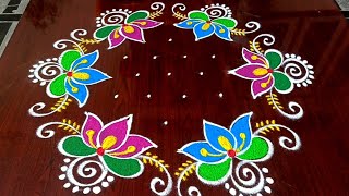 sankranti chukkala muggulu 🌺 beautiful 7 dots sankranti muggulukolam greshmarangoli4252 [upl. by Enitsirhk201]