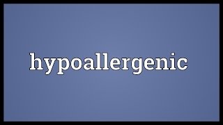 Hypoallergenic Meaning [upl. by Annaeirb282]