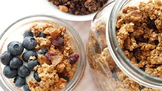 Granola Recipe 2 Flavors Maple amp Cocoa  Kkuume [upl. by Dirrej677]