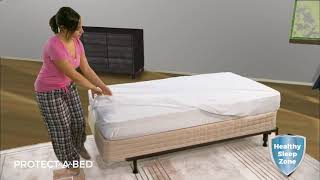 How To Use Protect A Bed Basic Fitted Sheet Style Mattress Protector [upl. by Ettezel67]