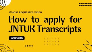 How to apply for jntuk transcripts  Step by Step Procedure  aajhub [upl. by Klara]