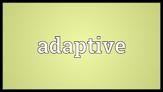 Adaptive Meaning [upl. by Odrick]