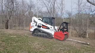 Bobcat T770 with Fecon Forestry Mulcher Part3 [upl. by Godderd]